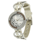 Titan Purple Women's Watch Analog Silver Dial With White Leather Band, 2502SL01