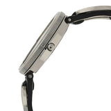 Titan Purple Women's Watch Analog Silver Dial With Black Leather Band, 2502SL02