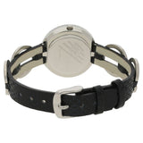 Titan Purple Women's Watch Analog Silver Dial With Black Leather Band, 2502SL02