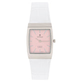 Titan Women's Edge Watch Analog Pink Dial With White Leather Strap, 2514SL03