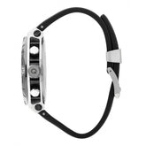 Quantum Men's Chronograph Watch Analog Black Dial with Black Silicone Band, HNG1066.351