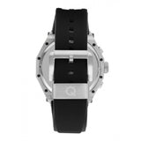Quantum Men's Chronograph Watch Analog Black Dial with Black Silicone Band, HNG1066.351