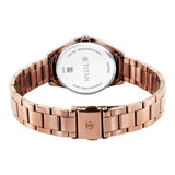 Titan Women's Watch Analog Pink Dial with Rose Gold Stainless Steel Band, 2565QM01