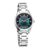 Titan Women's Watch Analog Green Dial with Silver Stainless Steel Band, 2565SM04