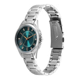 Titan Women's Watch Analog Green Dial with Silver Stainless Steel Band, 2565SM04