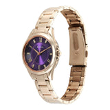 Titan Women's Watch Analog Purple Dial with Rose Gold Stainless Steel Band, 2565WM06