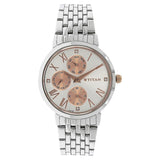 Titan Workwear Women's Watch Analog Rose Gold Dial With Silver Stainless Steel Band, 2569KM01