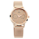 Titan Sparkle Women's Analog Watch Beige Dial With Rosegold Stainless Steel Mesh Band, 2569WM04