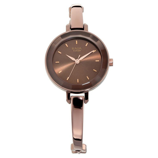 Titan, Women, Analog, Watch, Brown Dial, Stainless steel Strap, 2575QM02
