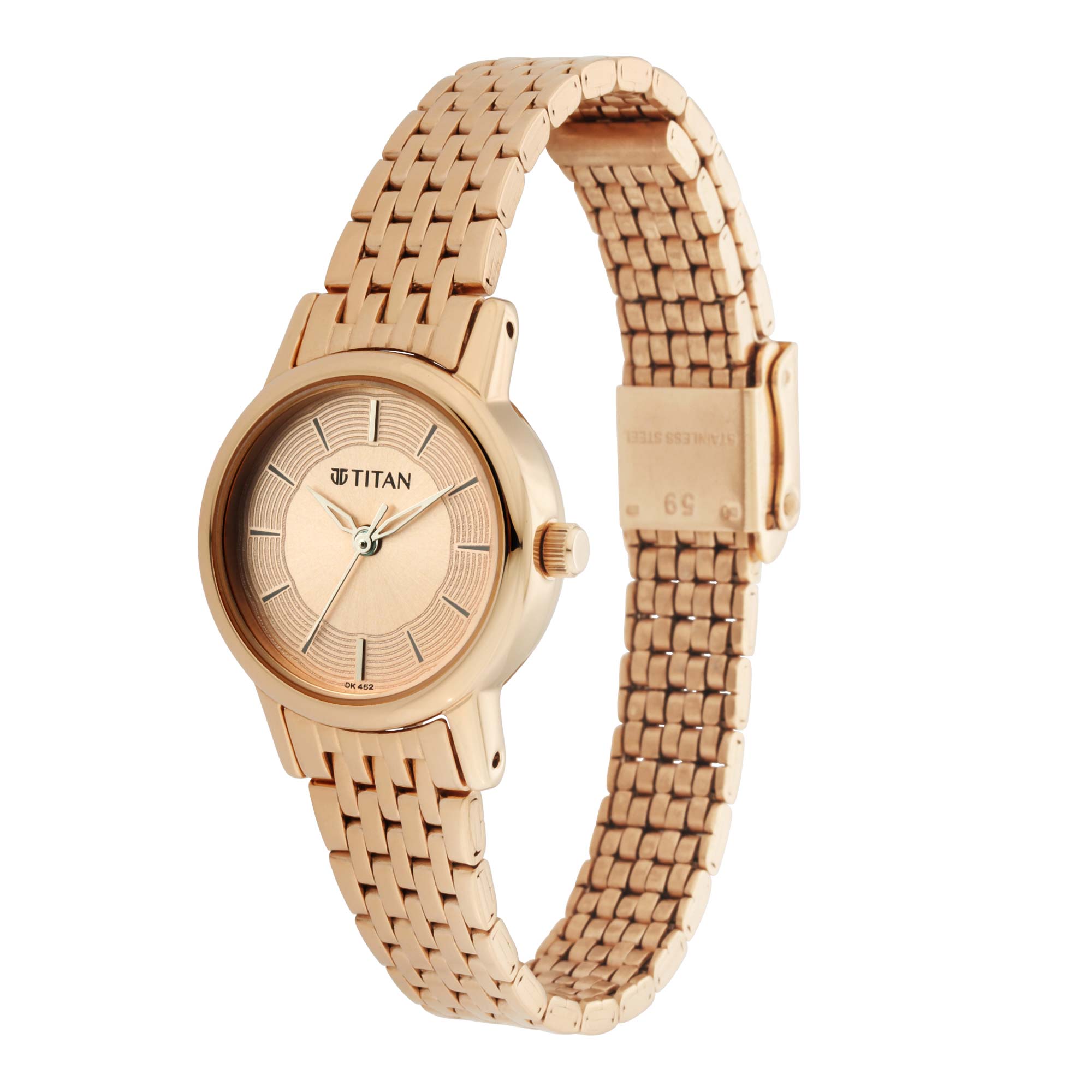 Titan Women's Watch Rose Gold Dial Rose Gold Stainless Steel Strap Watch, 2593WM02 - view 3