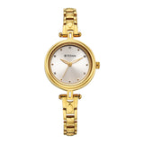 Titan Lagan Analog Women's Watch with Silver Dial and Gold Metal Strap,2601YM05
