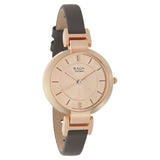 Titan Women's Watch Raga Collection Analog, Rose Gold Dial Brown Leather Strap, 2608WL01