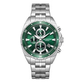 Lee Cooper Men's Multifunction Watch Dark Green Dial With Silver Metal Band,LC08217.370