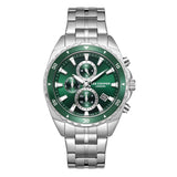 Lee Cooper Men's  Multifunction Watch Dark Green Dial With Silver Metal Band,LC08217.370