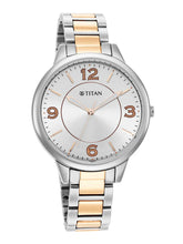 Titan Raga Facets Women's Watch Silver Dial With Two-toned Stainless Steel Band, 2617KM01