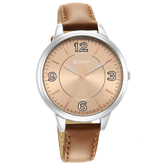 Titan, Men's, Analog Watch, Brown Dial, with Leather Band, TI-2617SL05