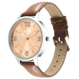 Titan Women's Watch Analog Beige Dial With Brown Leather Strap, 2617SL05