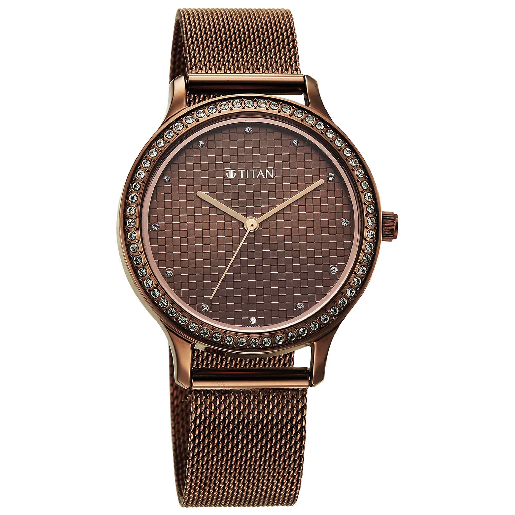Titan, Men's, Analog Watch, Brown Dial, with Stainless Steel Band, TI-2634QM03