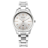 Titan TI-2639SM09 silver dial women watch