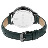 Titan Crescent Women's Watch Analog Blue Dial With Green Leather Strap, 2648QL01