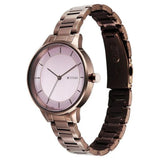 Titan Women's Watch Analog Purple Dial with Brown Stainless Steel Band, 2648QM02