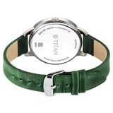 Titan Neo Women's Watch Quartz Analog Green Dial With Green Leather Strap, 2648SL11