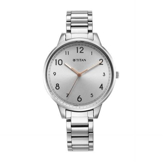 Titan, Women, Analog, Watch, Silver Dial, Stainless steel Strap, 2648SM07