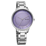 Titan Women's Watch Analog Mauve Dial with Silver Stainless Steel Band, 2648SM12