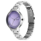 Titan Women's Watch Analog Mauve Dial with Silver Stainless Steel Band, 2648SM12