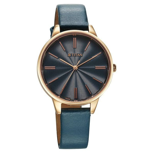 Titan, Men's, Analog Watch, Blue Dial, with Leather Band, TI-2648WL08
