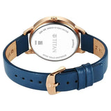 Titan Women's Watch Analog Blue Dial with Blue Leather Strap, 2648WL08