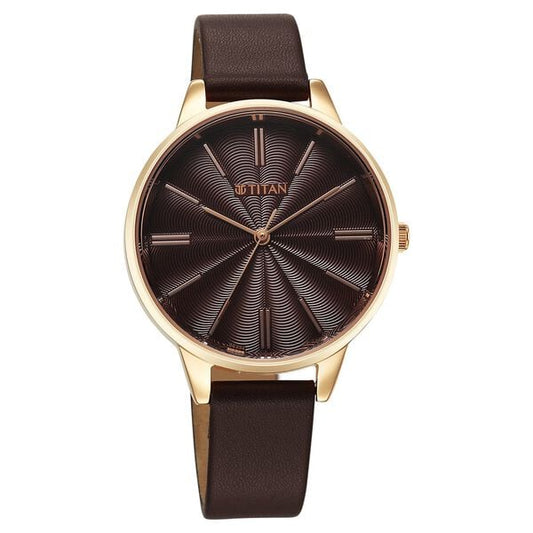 Titan, Men's, Analog Watch, Brown Dial, with Leather Band, TI-2648WL09