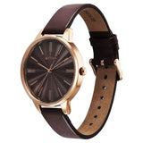Titan Women's Watch Analog Brown Dial with Brown Leather Strap, 2648WL09