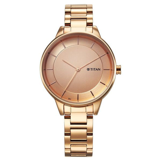 Titan, Women, Analog, Watch, Gold Dial, Stainless steel Strap, 2648WM06