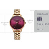 Titan Women's Analog Maroon Grey Dial With Rose Gold Stainless Steel Strap , 2648WM11