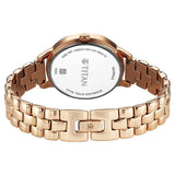 Titan Women's Analog Maroon Grey Dial With Rose Gold Stainless Steel Strap , 2648WM11