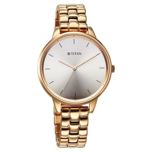 Titan, Men's, Analog Watch, Gold Dial, with Stainless Steel Band, TI-2648WM12