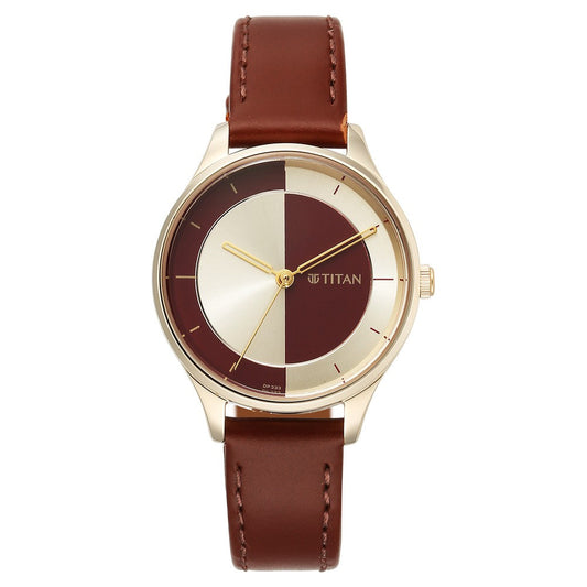 Titan, Men, Analog, Watch, Red Dial, Leather Strap, 2649WL05