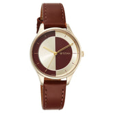 Titan Yin & Yang Men's Watch Analog Red Dial With Red Leather Strap, 2649WL05