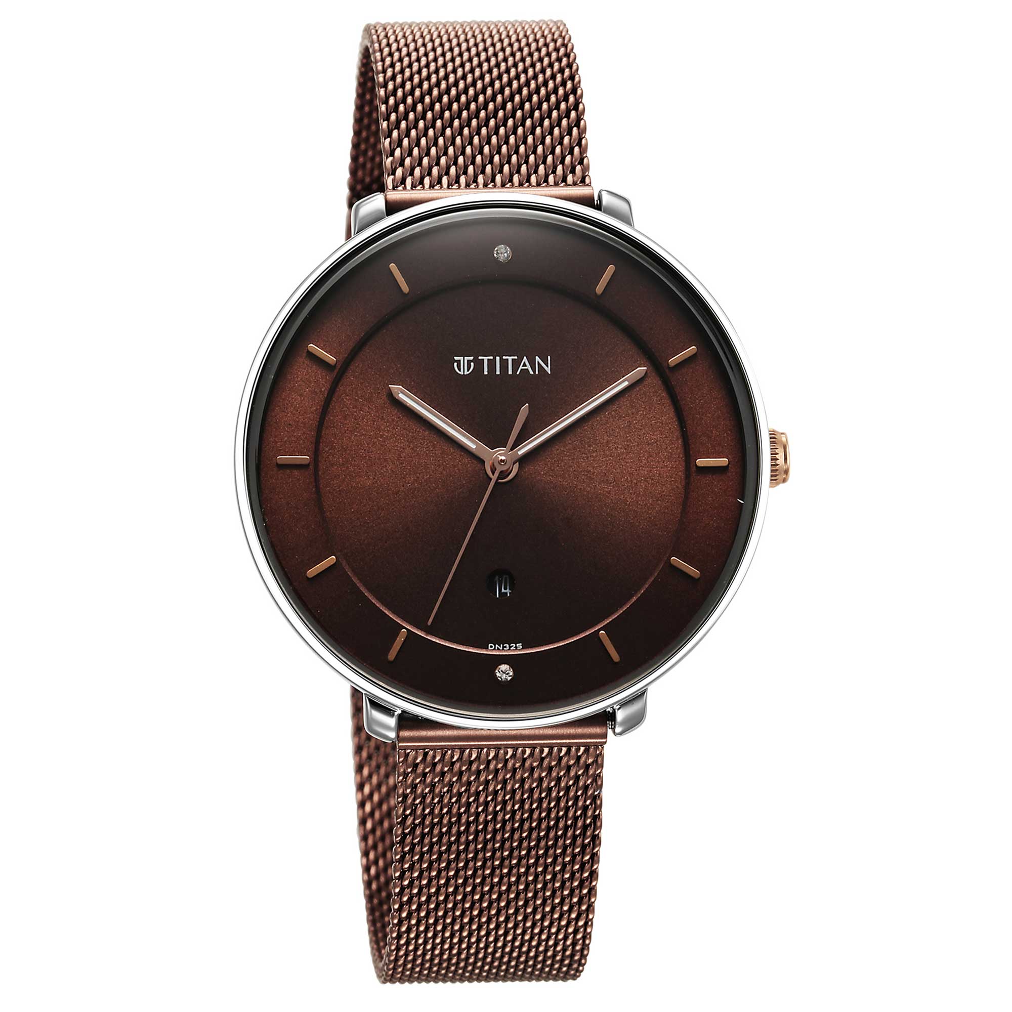 Titan Women's Watch Brown Dial Brown Stainless Steel Strap Watch, 2651KM02 - view 2