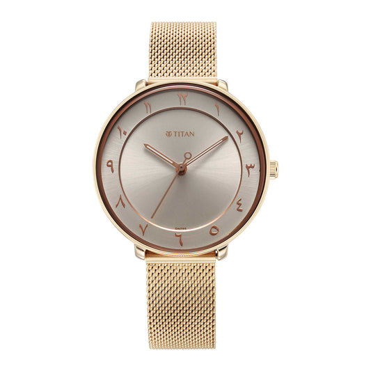 Titan, Women, Analog, Watch, Brown Dial, Stainless steel Strap, 2651WM09