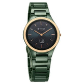 Titan Edge Women's Watch Bicolour Quartz Analog Green Dial With Green Ceramic Strap, 2653KC12