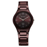Titan Edge Ceramic Women's Watch Analog Wine Red Dial with Ceramic Band, 2653QC18