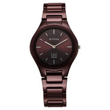 Titan Edge Ceramic Women's Watch Analog Wine Red Dial with Ceramic Band, 2653QC18