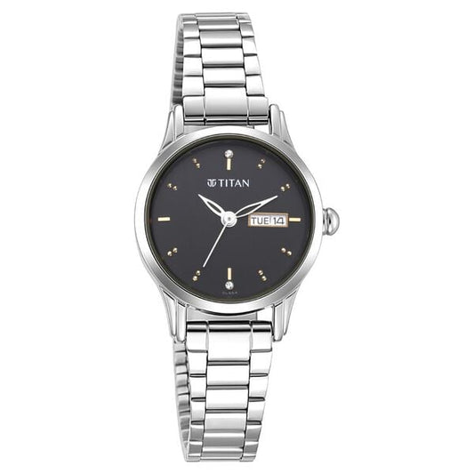 Titan, Women, Analog, Watch, Black Dial, Stainless steel Strap, 2656SM03