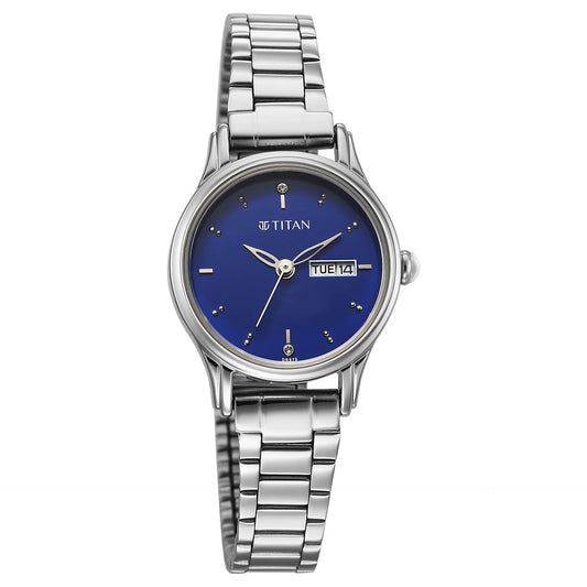 Titan, Men's, Analog Watch, Blue Dial, with Stainless Steel Band, TI-2656SM04