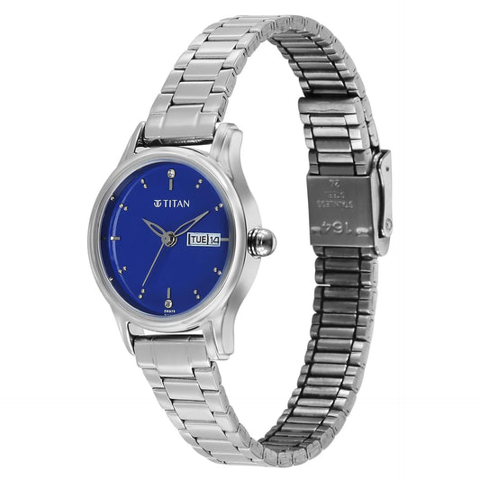 Titan, Men's, Analog Watch, Blue Dial, with Stainless Steel Band, TI-2656SM04