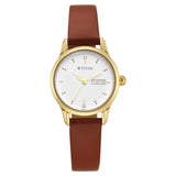Titan TI-2656YL01 white dial women watch