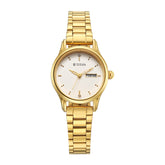 Titan Women's Quartz Analog Watch White Dial With Gold Metal Strap, 2656YM02