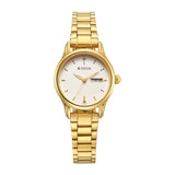 Titan Women's Quartz Analog Watch White Dial With Gold Metal Strap, 2656YM02